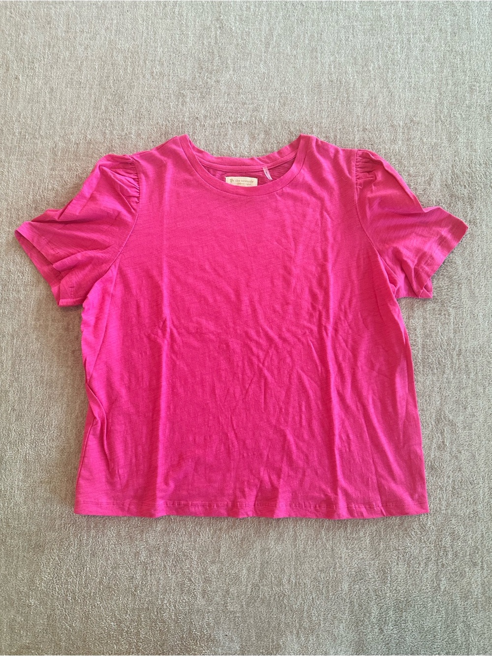 NWOT The WESTSIDE Short Sleeve Crewneck Tee in Bright Pink